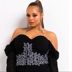 Plus Butterfly Fly Away Cropped Corset